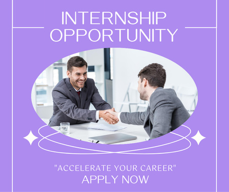 Internship Opportunity Ad for Career Acceleration Facebook Design Template
