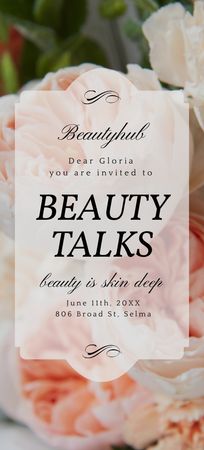 Beauty Event Announcement on Tender Spring Flowers Flyer 3.75x8.25in Design Template