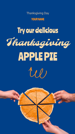Designvorlage Leckerer Thanksgiving-Apfelkuchen für Instagram Story