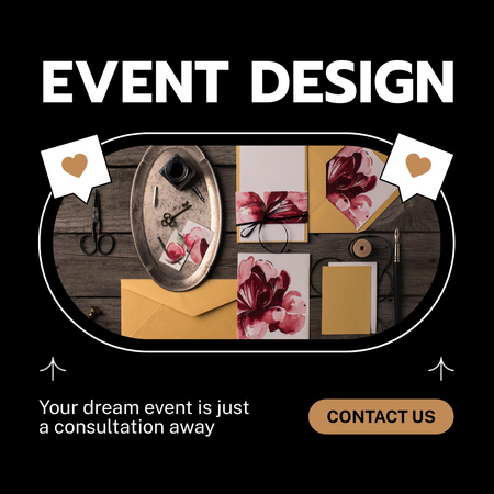 Services Dream Event Planning Consulting Animated Post Design Template