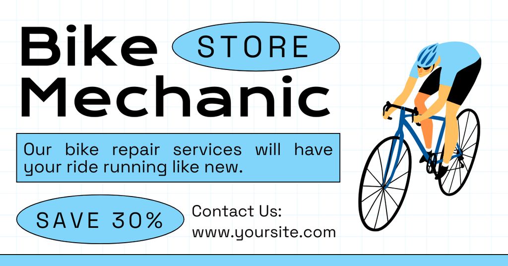 Bicycle Mechanic's Service Facebook ADデザインテンプレート