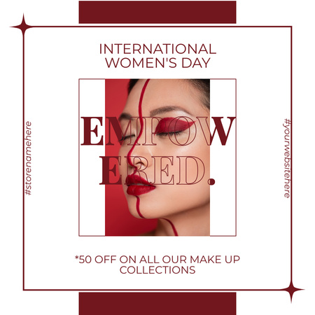 Kosmetiikkaalennustarjous kansainvälisenä naistenpäivänä Instagram Design Template