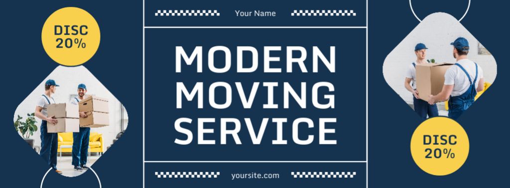 Modèle de visuel Ad of Modern Moving Services with Delivers - Facebook cover