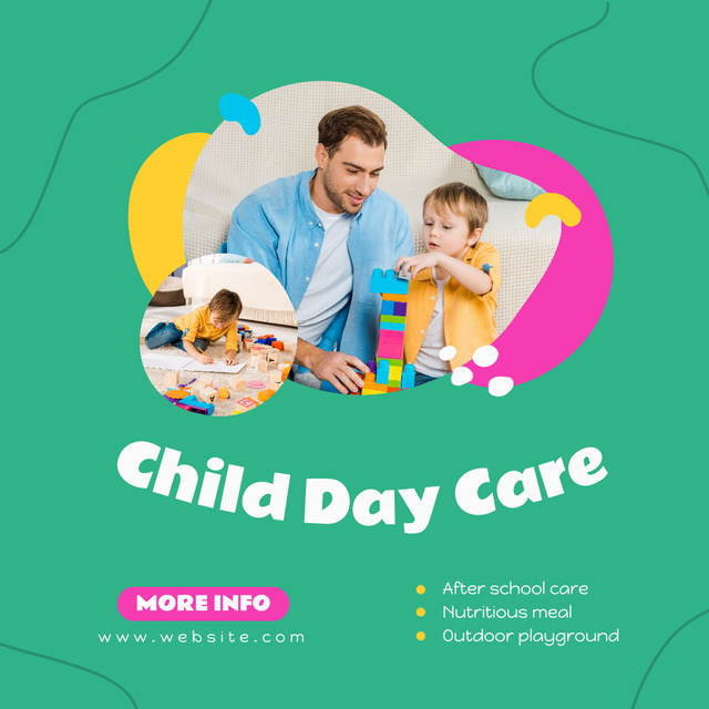 Child Day Care Center Ad Instagram Design Template