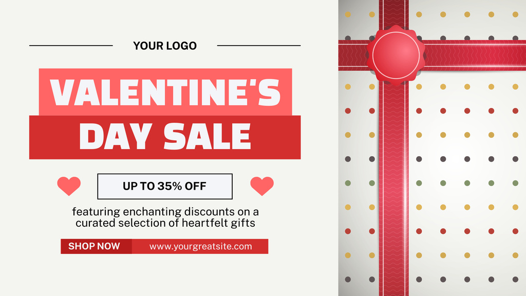 Valentine's Day Sale Offer For Enchanting Gifts FB event cover Design Template