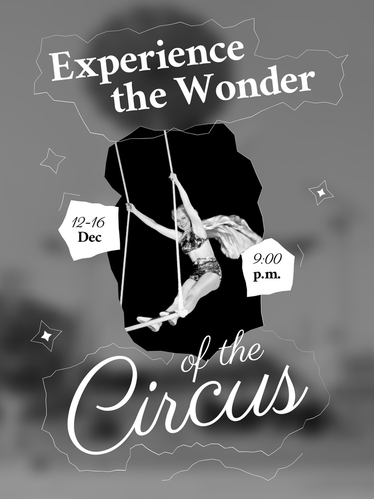 Plantilla de diseño de Circus Show Announcement with Performer Poster US 