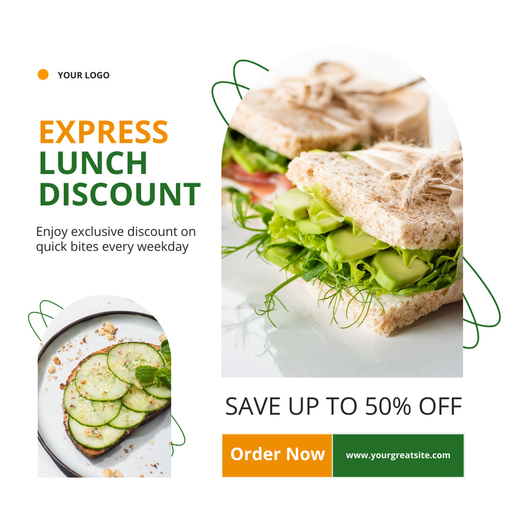 Ontwerpsjabloon van Instagram van Low Prices Offer on Tasty Sandwiches