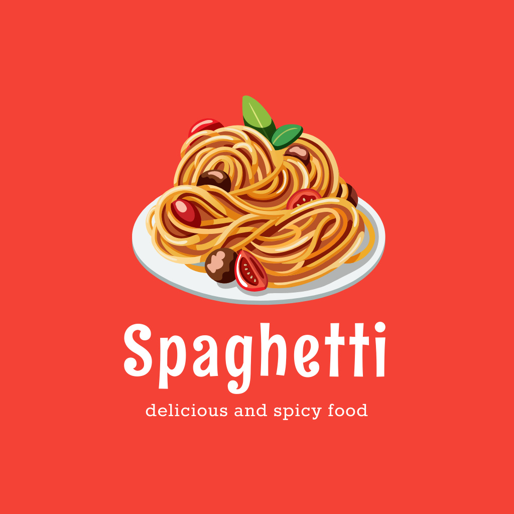 Spaghetti logo,restaurant branding Logoデザインテンプレート