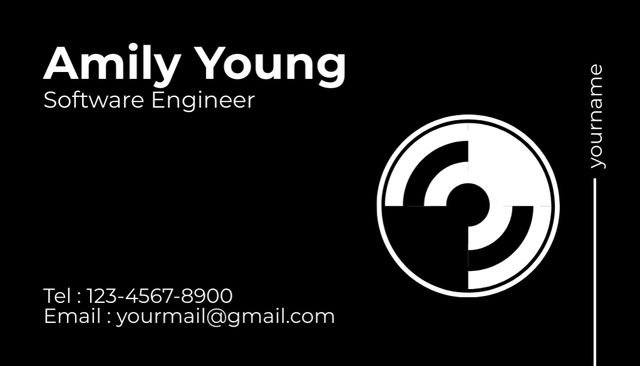 Professional Software Engineer and Programmer Business Card US Design Template