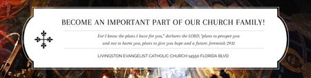 Evangelist Catholic Church Invitation Twitter tervezősablon