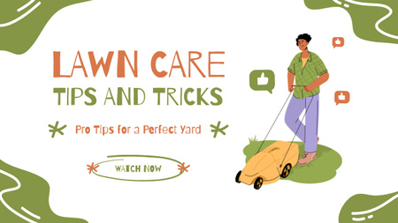 Designvorlage Tipps zur Rasenpflege, die Sie beachten sollten für Youtube Thumbnail