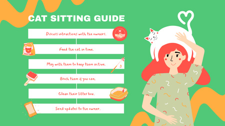 Platilla de diseño Guide for Cat Sitters on Green Mind Map
