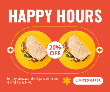Happy Hours Promo with Limited Offer Facebook Design Template