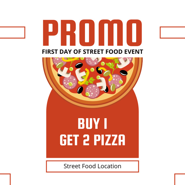 Special Offer of Pizza on Street Food Event Instagram Šablona návrhu