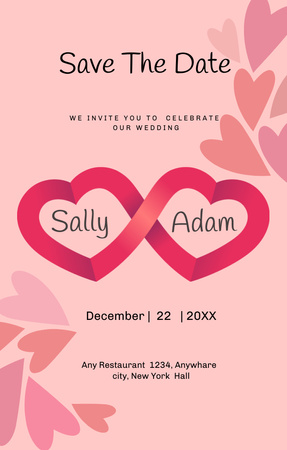 Wedding Celebration Announcement Invitation 4.6x7.2in Design Template