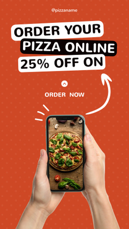 Peça sua Pizza Online Instagram Story Modelo de Design