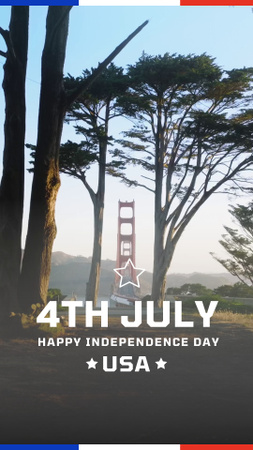 Plantilla de diseño de Feliz día de la independencia de América con paisaje brumoso TikTok Video 