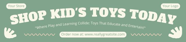 Designvorlage Selling Children's Toys Today für Ebay Store Billboard