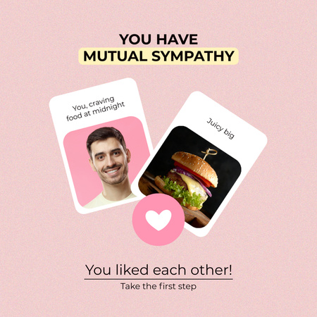 Funny Joke about Love of Fast Food Instagram Design Template
