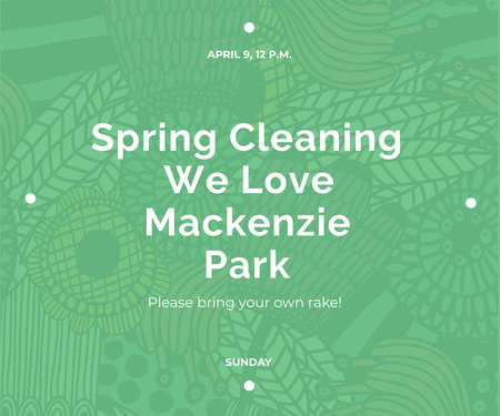 Spring cleaning in Mackenzie park Large Rectangle Design Template