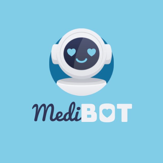 Online Chatbot Services with Smiling Robot Animated Logoデザインテンプレート
