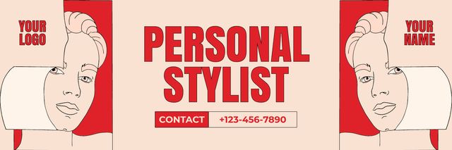 Personal Fashion and Beauty Stylist Twitter Design Template