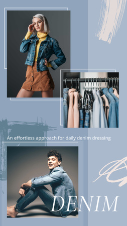 Fashion Ad with Stylish People Instagram Story Design Template