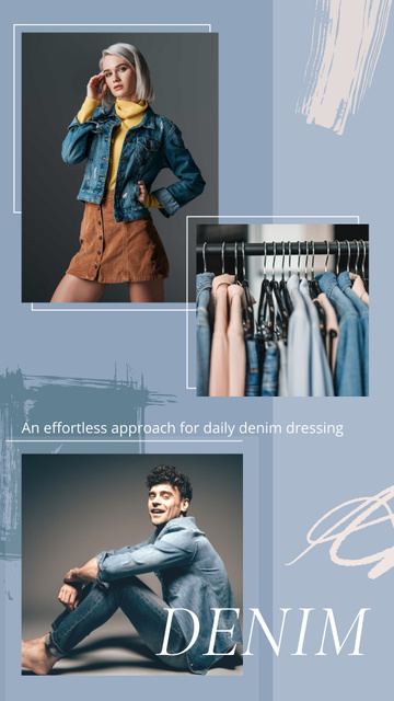 Fashion Ad with Stylish People Instagram Story Πρότυπο σχεδίασης