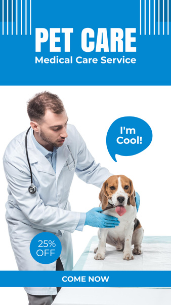 Vet Clinic Ad with Doctor and Dog