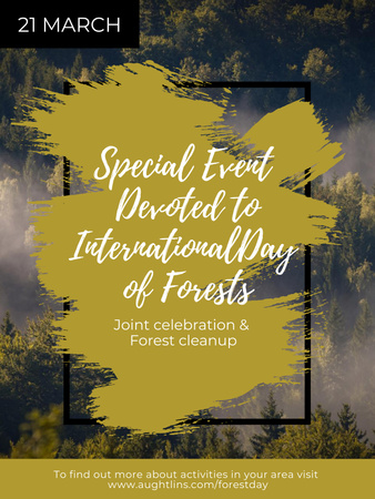 International Day of Forests Event Tall Trees Poster US Tasarım Şablonu