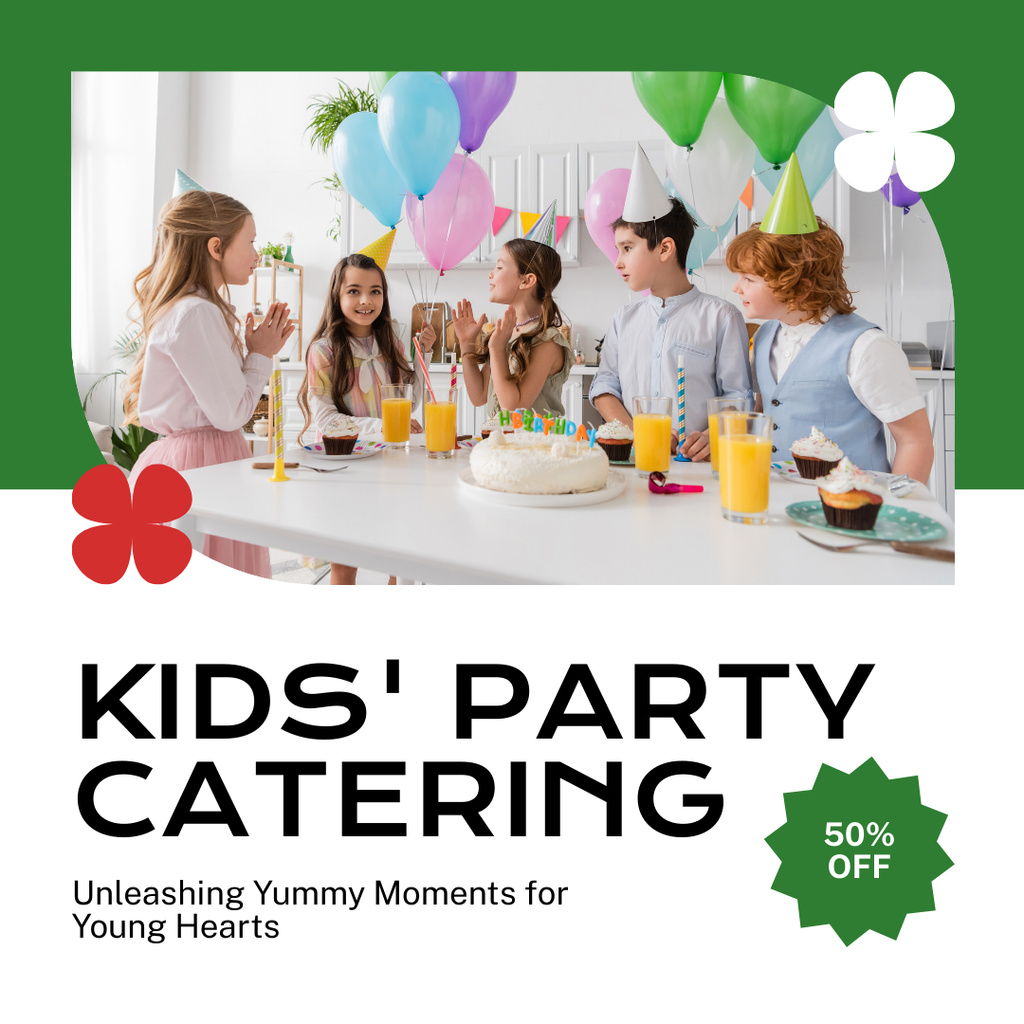 Ontwerpsjabloon van Instagram van Services of Kids' Party Catering