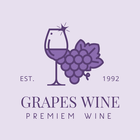 Winery Ad with Grapes Logo 1080x1080px Design Template