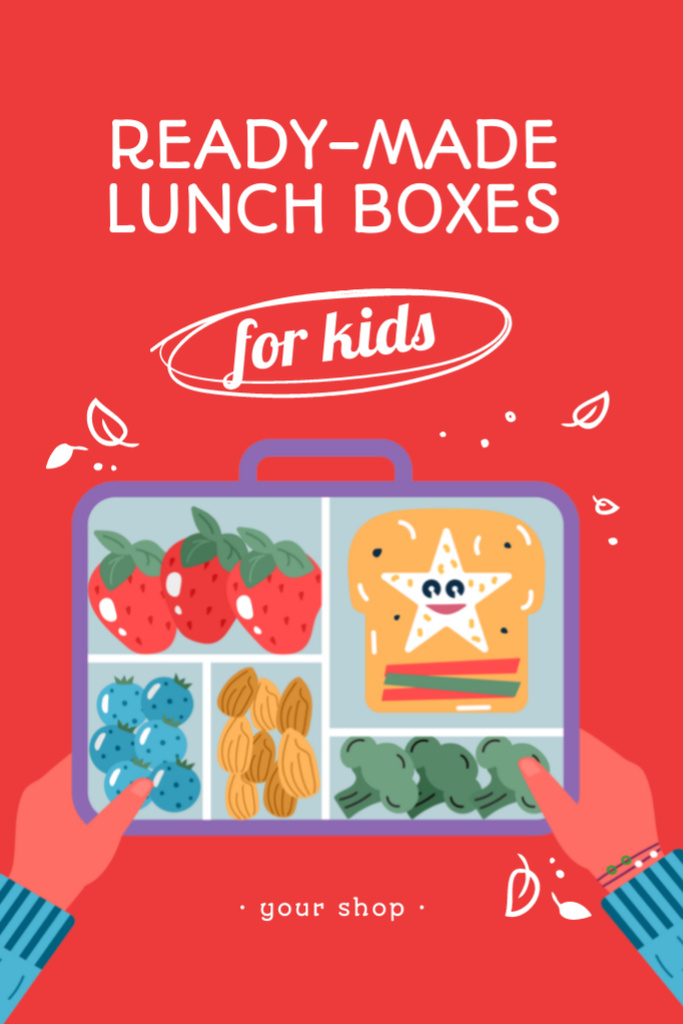 Delectable School Food Offer Online In Containers Flyer 4x6in Design Template