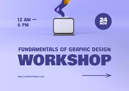Fundamentals of Graphic Design Workshop Flyer A5 Horizontal – шаблон для дизайна