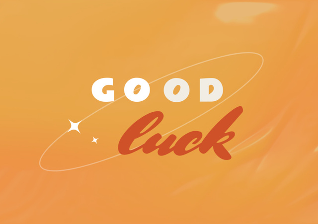 Good Luck Wishes in Orange Postcard A5 Šablona návrhu