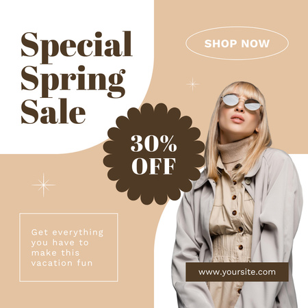 Designvorlage Spezieller Frühjahrsverkauf für Damen in Pastellfarben für Instagram AD