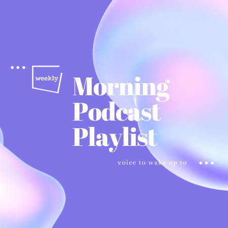 Morning Podcast Playlist Announcement Podcast Cover Design Template