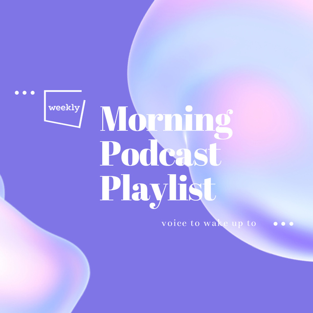 Morning Podcast Playlist Announcement Podcast Cover Modelo de Design