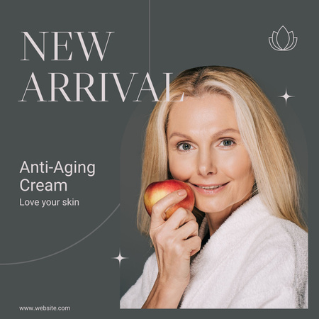 Anti-Aging Cream Offer In Gray Instagram Tasarım Şablonu