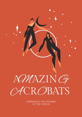 Circus Show Announcement with Acrobats Poster Šablona návrhu