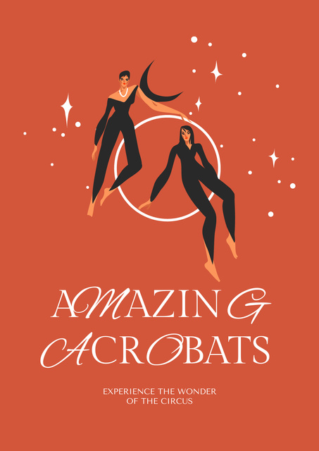 Spectacular Circus Show Announcement with Acrobats Poster – шаблон для дизайна