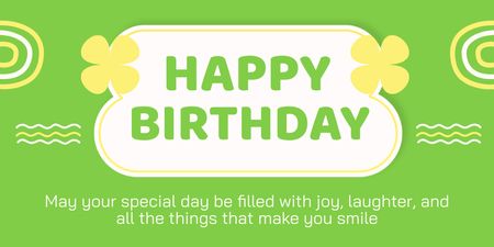 Zöld Egyszerű születésnapi köszöntés Twitter tervezősablon