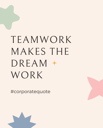 Corporate Quote about Teamwork Instagram Post Vertical Design Template