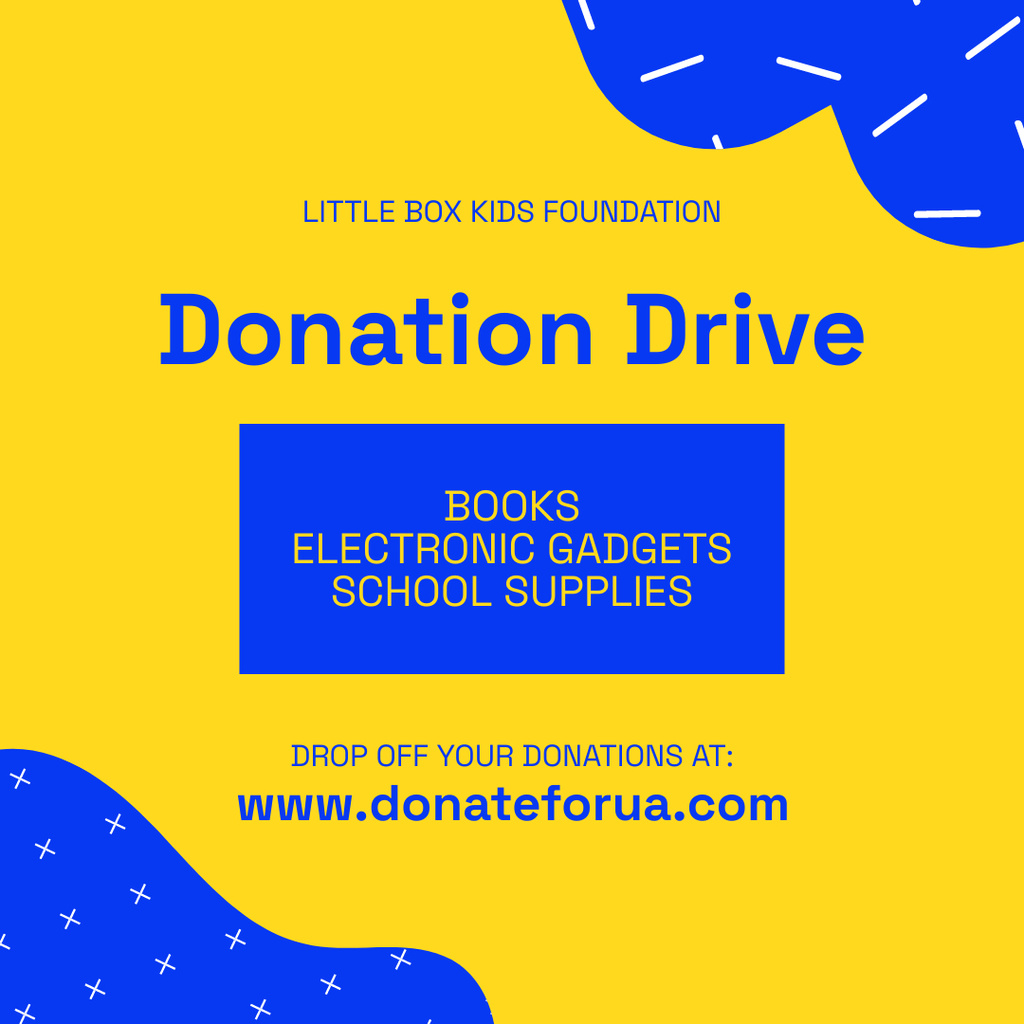 Ontwerpsjabloon van Instagram van Call to Donate Books and Gadgets for Schoolchildren