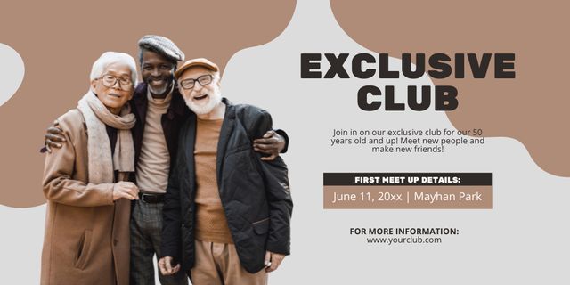 Age-friendly Exclusive Club Promotion Twitter Šablona návrhu