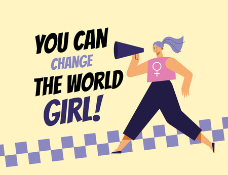 Plantilla de diseño de Women Change the World Thank You Card 5.5x4in Horizontal 