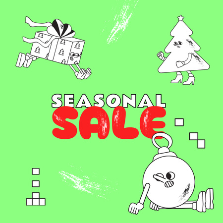 Winter Sale Announcement Animated Post Design Template