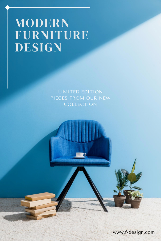 Designvorlage Modern Furniture Offer with Stylish Armchair für Pinterest