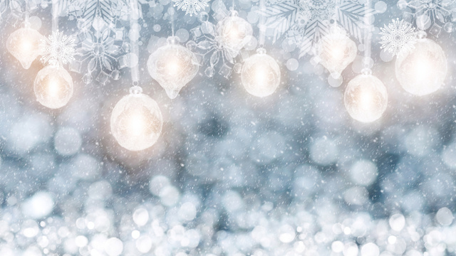 Transparent Snowflakes and Decor for New Year Tree Zoom Background – шаблон для дизайна