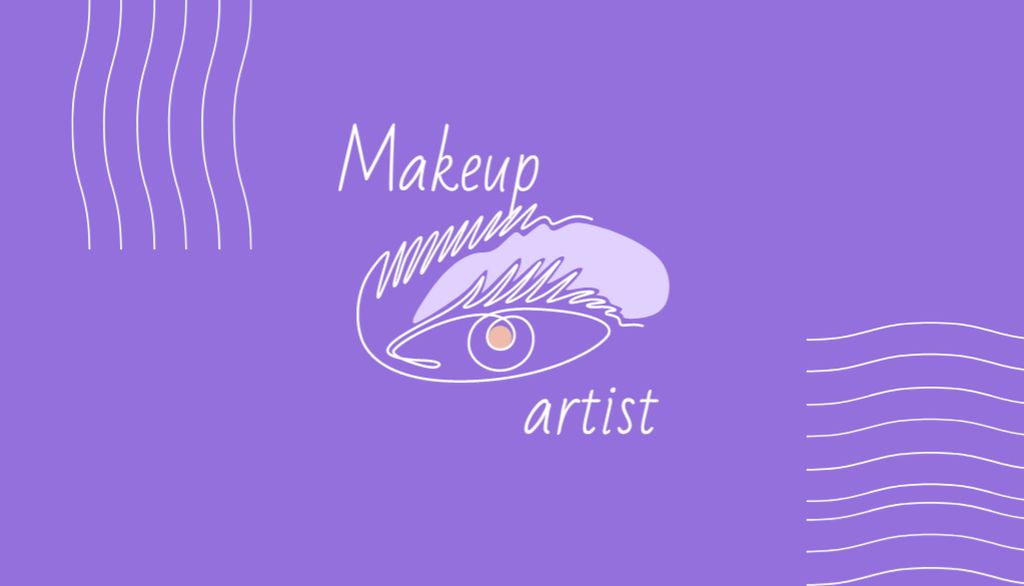 Makeup Artist Contacts Information with Illustration of Eye Business Card US Πρότυπο σχεδίασης